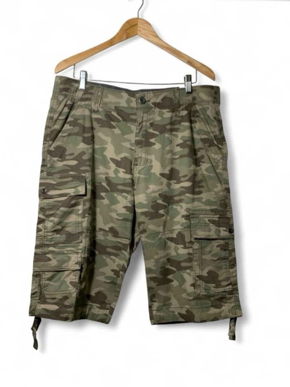 NWT George Mens Camo Cargo Shorts Canvas Cotton Stretch Comfort Waist Pockets
